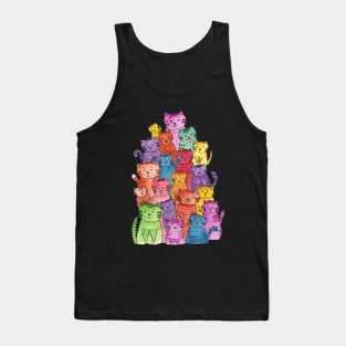 Bright design many cats Tank Top